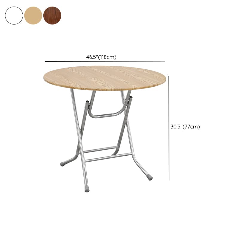 Art Deco Sepia/Natural Color/Cream Rounded Dining Table with Timber Top, Portable and Collapsible for 2 People thumbnail 21