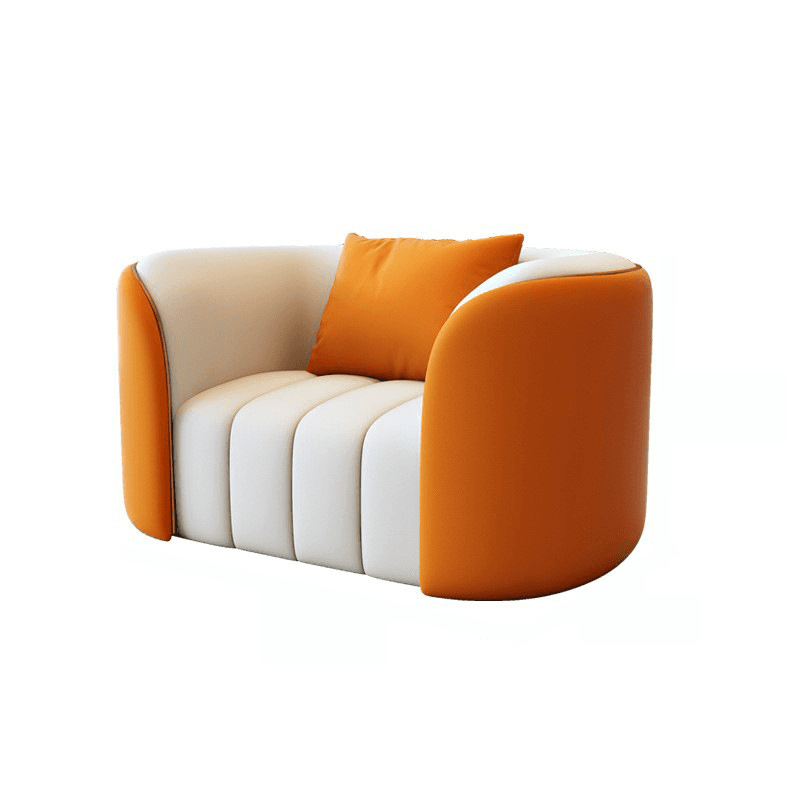 Trendy Grey/Ivory Solid Color 3-seater/for 2/1 Person Floor Sofa/Loveseat/Single Sofa with Tuxedo Arm for Sitting Room thumbnail 2