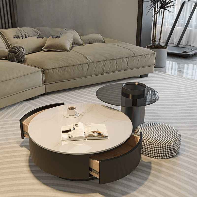 Double Nesting/Single Accent Table Set with Rounded Top and 2 Drawers thumbnail 7