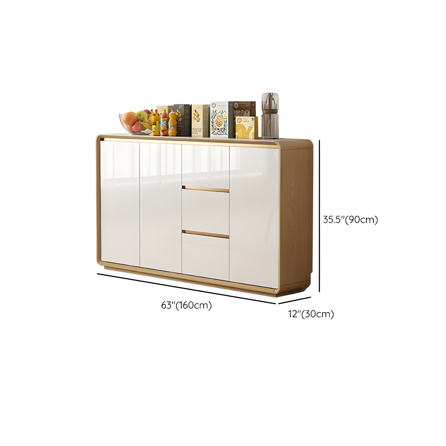 Contemporary Style Adjustable Shelving Wood Sideboard Cabinet with Cabinets and Drawers thumbnail 13
