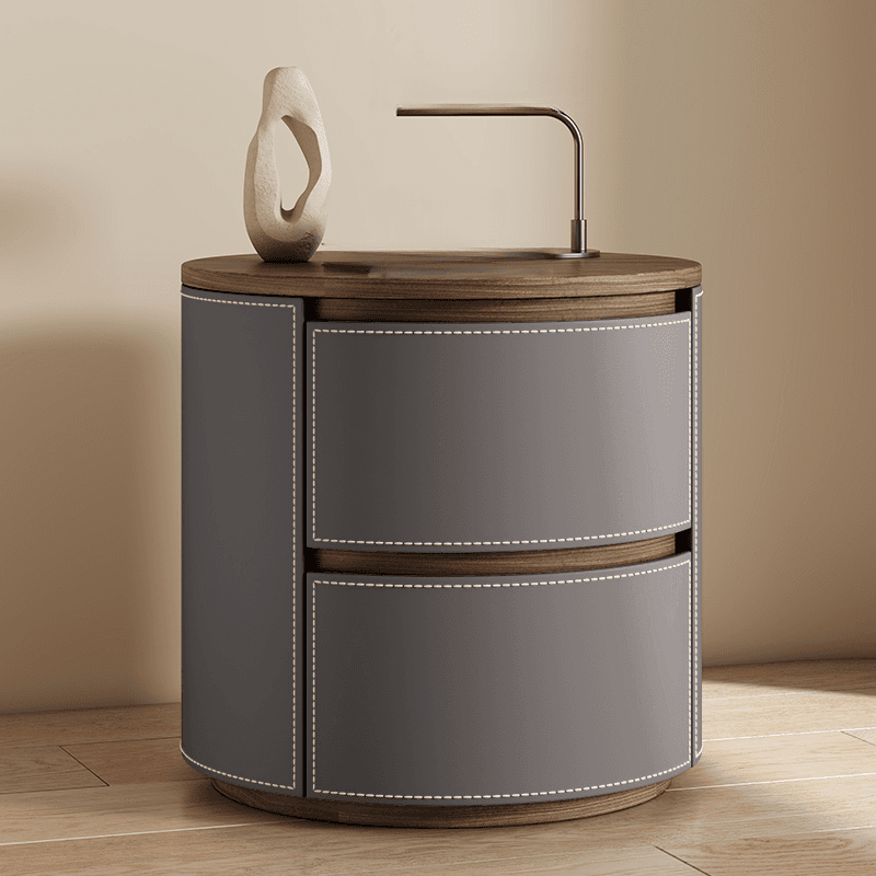 Modish 2 Tiers Drawer Storage Bedside Table with Solid Wood Countertop thumbnail 9