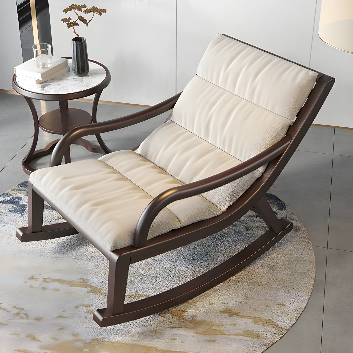 Reclining Solid Wood Living Room with Dark Legs Traditional Rocking Chair thumbnail 17