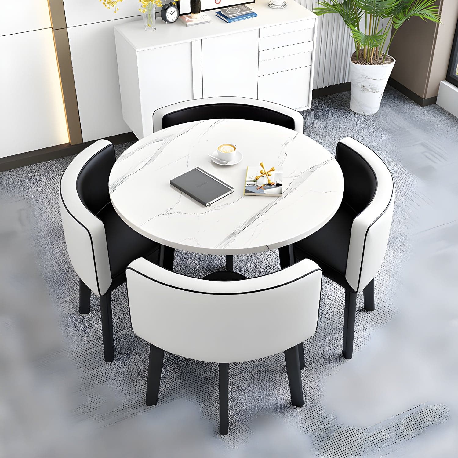 Modern Wood Dining Table Set 5 Pieces Dining Set for Home Use thumbnail 3