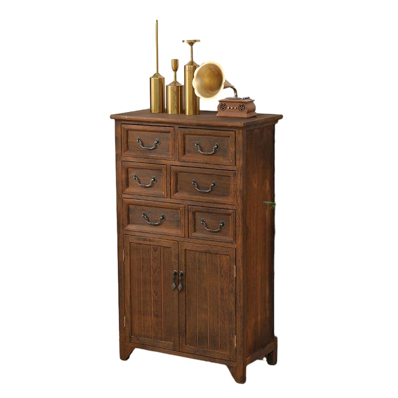 Coastal Style Storage Chest Solid Wood Countertop with Drawers and Doors thumbnail 11