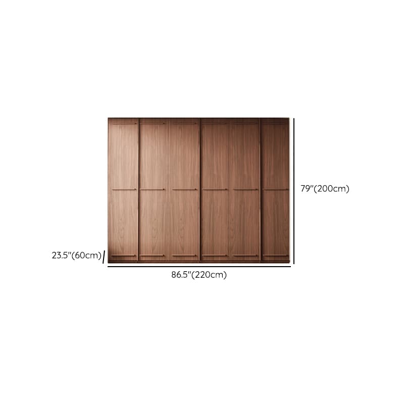 Simplistic Wood Color Timber Wardrobe Closet with Soft Close Door, Interior Shelves, and Hanging Rod thumbnail 21
