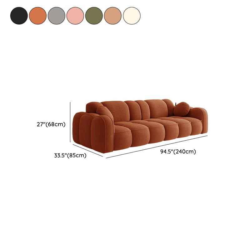Modern Solid Color Tear Resistant Standard Sofa in Dark Grey/Light Brown/Ivory, 4-seater/3-seater with 2 Pillows thumbnail 17
