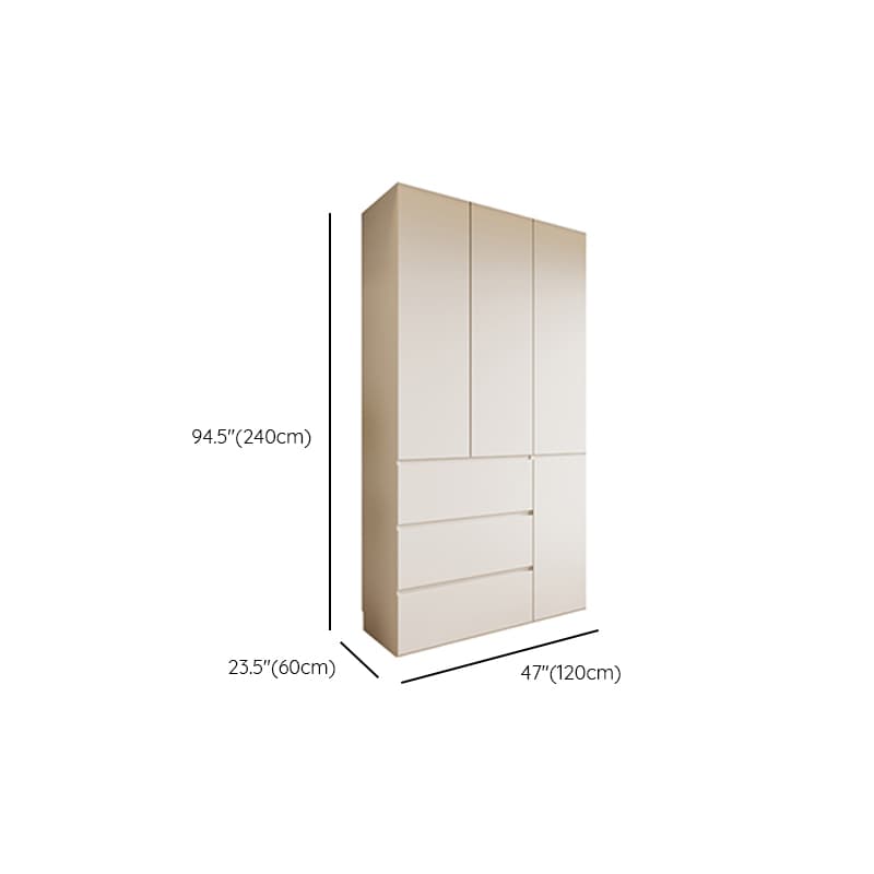 White Modish Wooden Independent Wardrobe Armoire with Soft Close Drawer, Soft Close Door, and Interior Shelves thumbnail 12