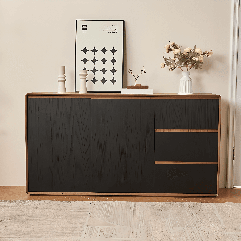 Simplistic Standard/Narrow Sideboard with 3 Drawers, 3 Shelves, Compartment, 2 Doors & Closet thumbnail 7