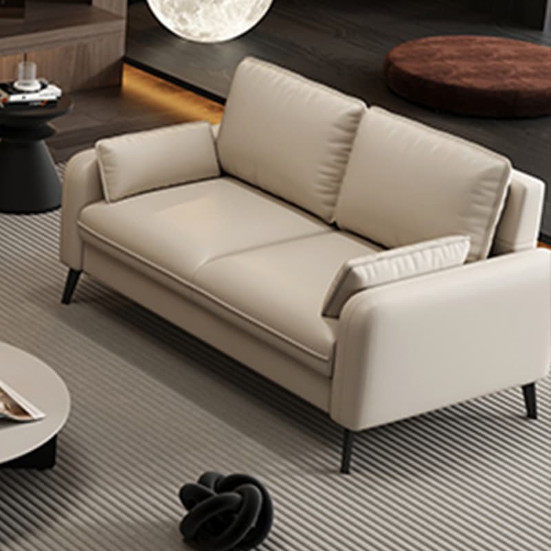 Modern Solid Color Loveseat with Square Arm and Wide Pillow Back for Living Spaces thumbnail 9