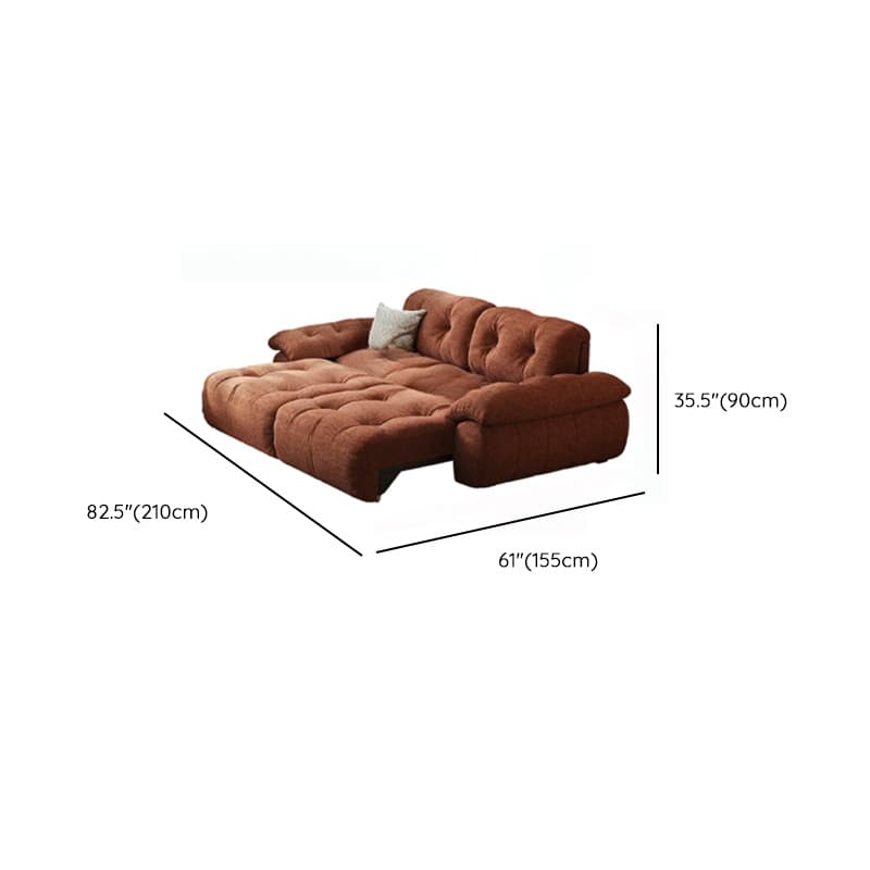 Standard/Single Sofa in Soft-pile Fabric, Amber Color with 1 Pillow thumbnail 8