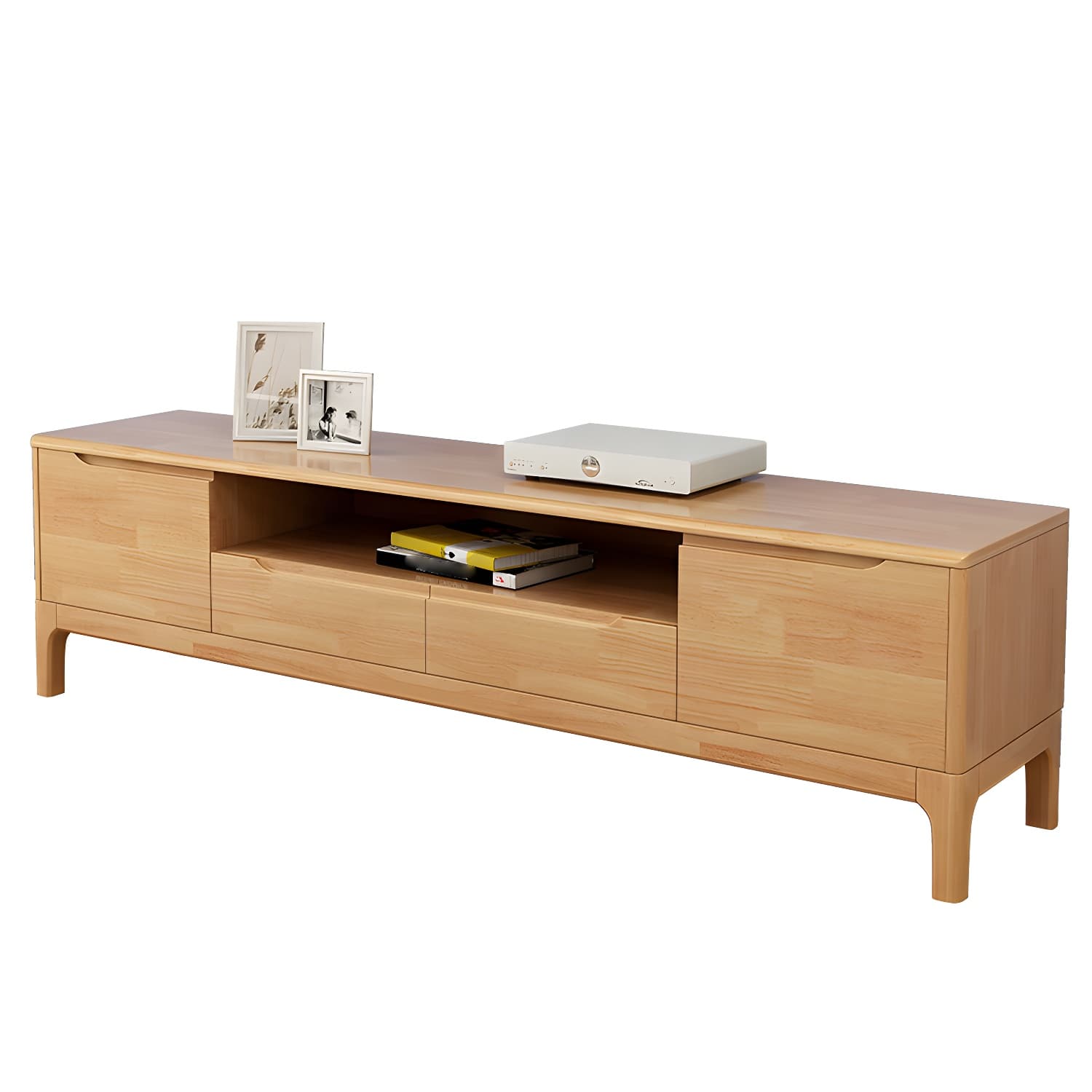Modern Style Solid Wood TV Stand 19.69-inch Height TV Console with Drawers thumbnail 6