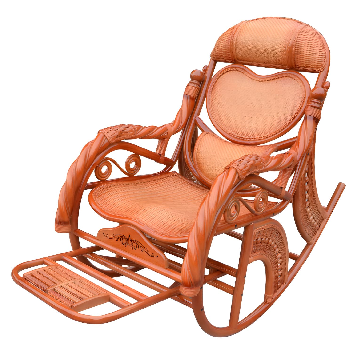 Mid Century Modern Recliner Chair Rattan/Wicker Recliner Chair for Living Room thumbnail 9