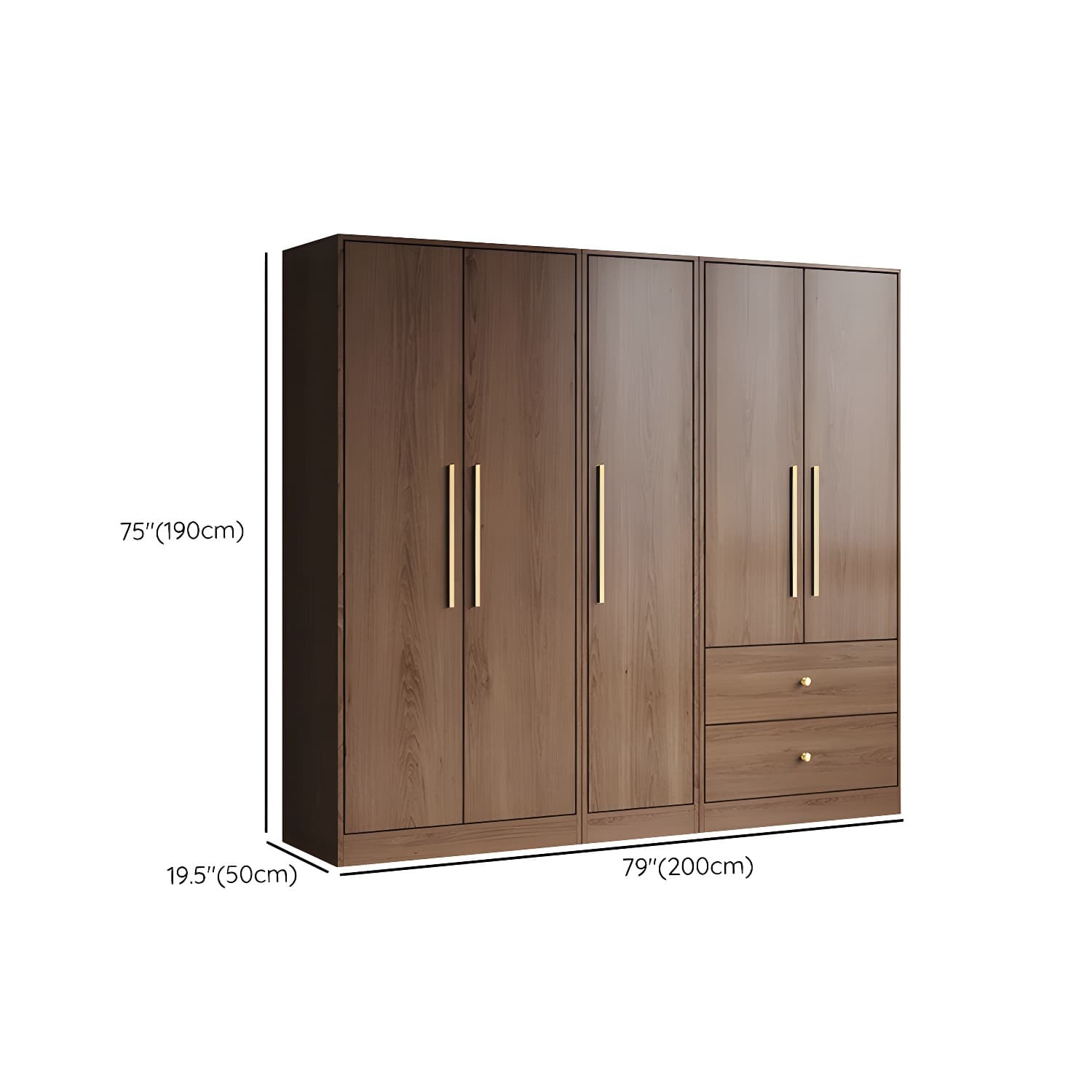 Wood Grain Design Armoires & Wardrobes with Soft Close Door and Storage Space thumbnail 22