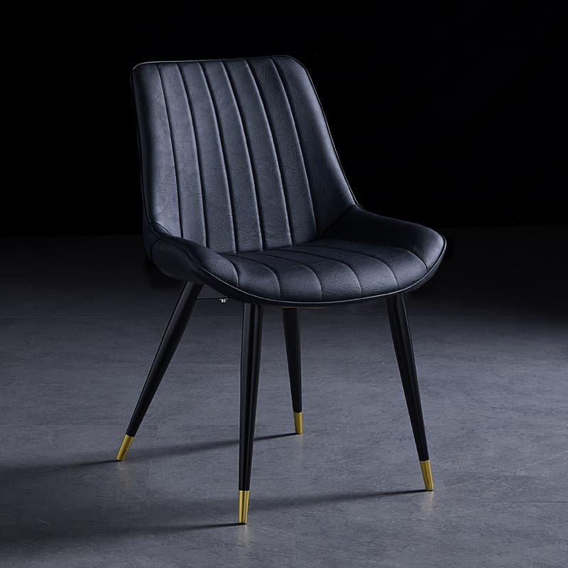 Outlined Faux Leather Upholstered Reliable Side Chair with Metal 4 Legs for Restaurant thumbnail 25