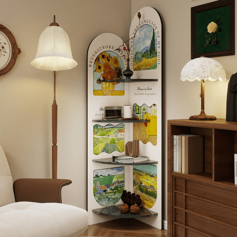 Modern Simple Style Nook Decorative Cabinet with 4 Exterior Shelves, Laminate Countertop in Midnight Black thumbnail 9