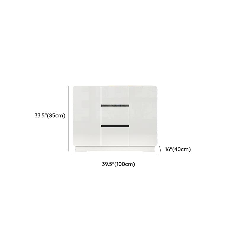 White Trendy Kitchen Storage with 3 Drawers, Standard/Narrow Size, Lumber Countertop, Variable Shelf, and Multiple Doors Options thumbnail 15