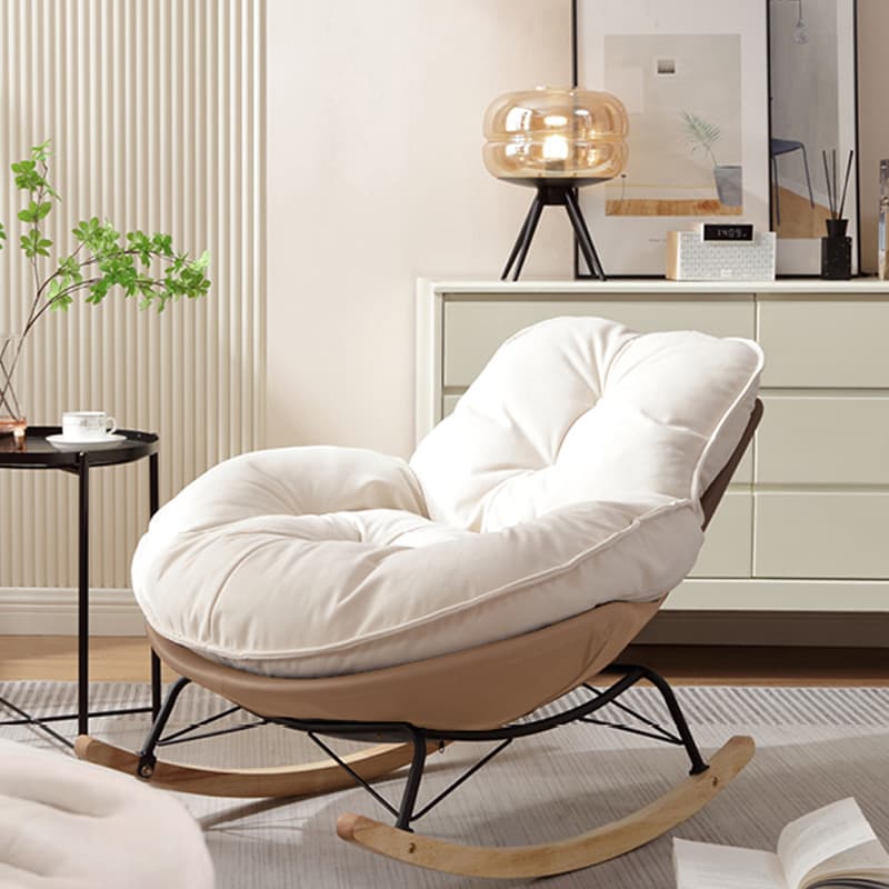 Chalk Simple 2 Piece Set Rocking Chair with Ottoman, Scratch-tolerant and Padded Upholstery thumbnail 5
