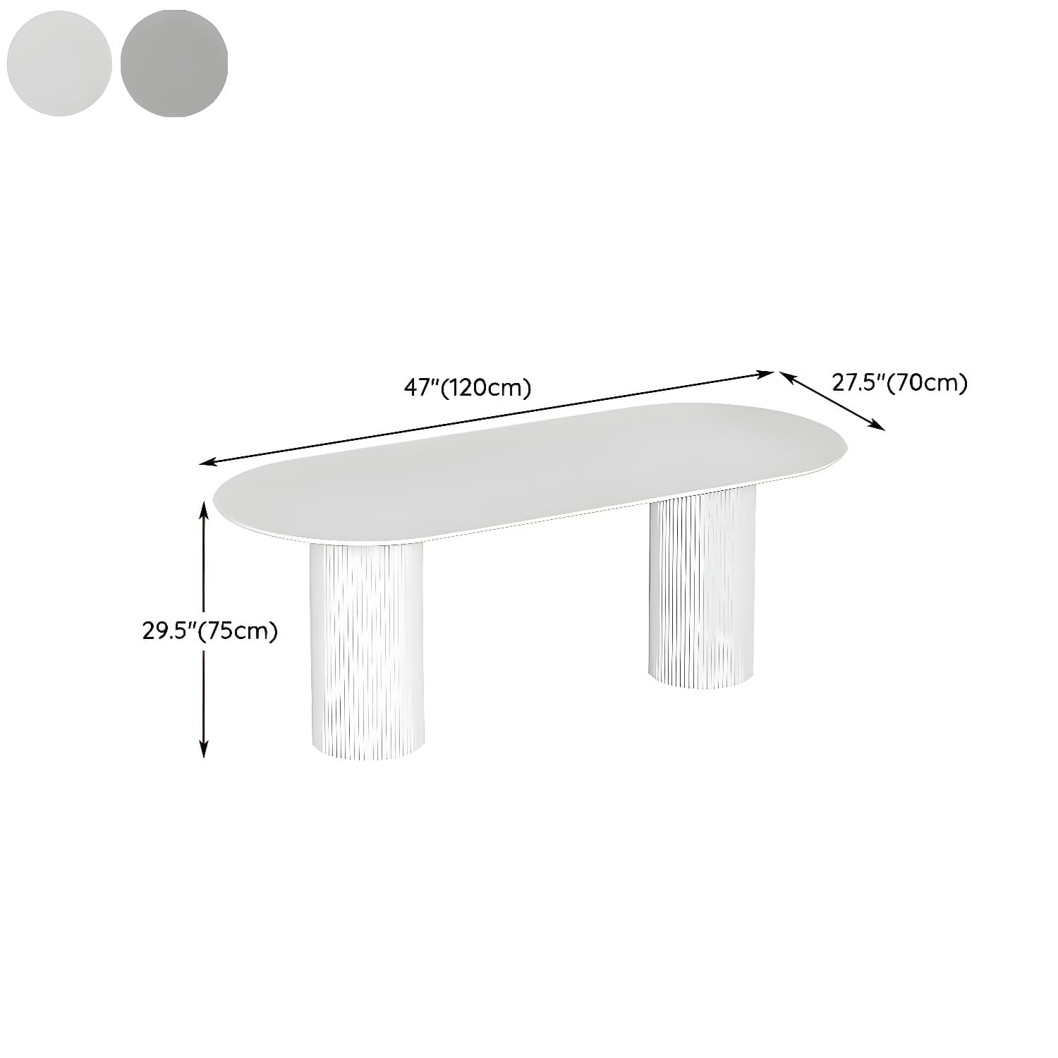 Stylish White Stone Kitchen & Dining Table with Adjoining Pedestal Base thumbnail 12