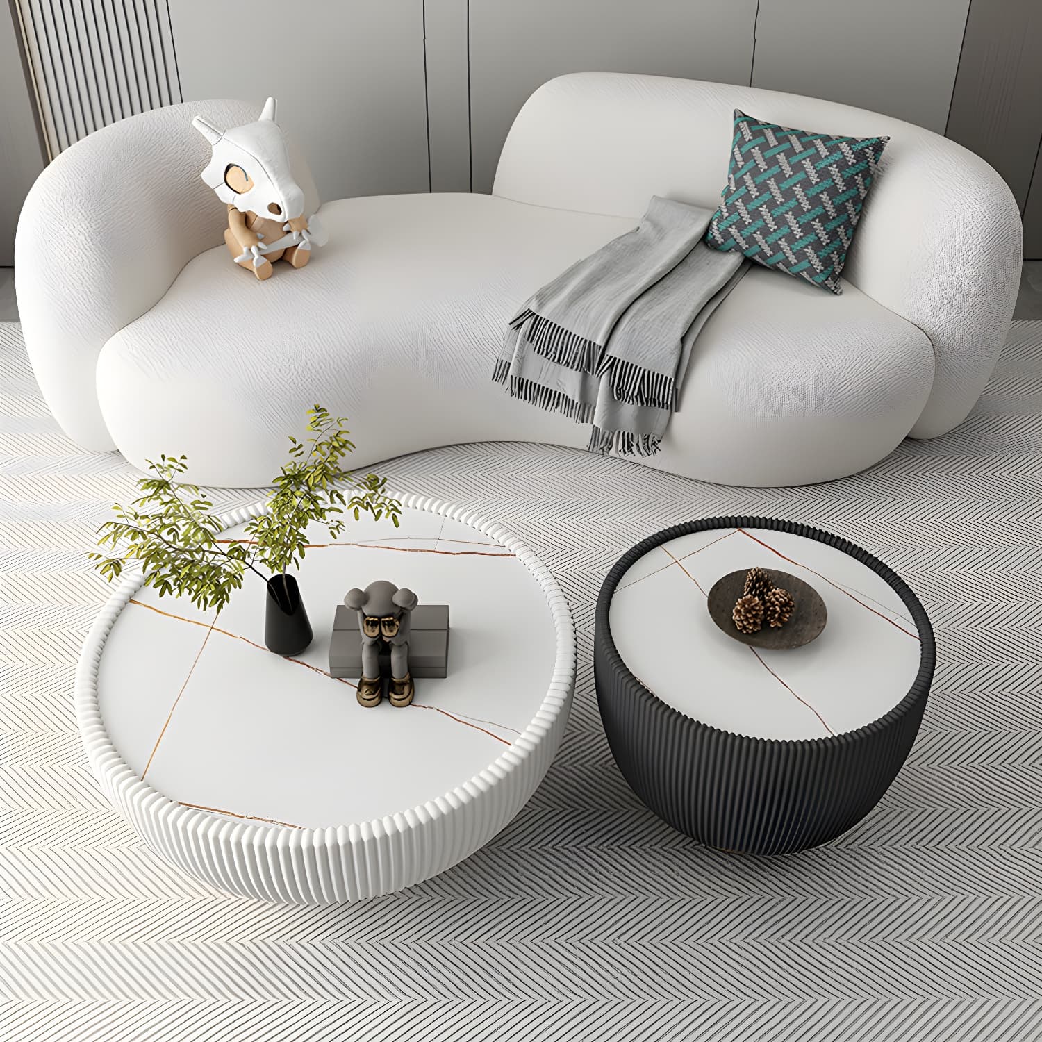 Modern Style Sofa with Curved Back and Padded Sponge Seat Sofa thumbnail 5