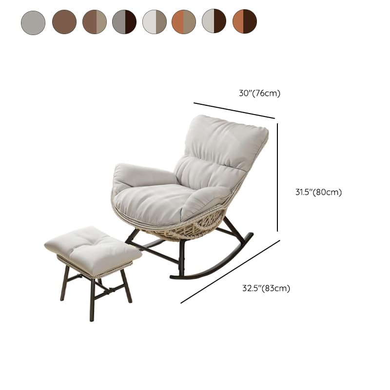 Simple Upholstered Rocking Seat with Scratch-tolerant Padded Design and Ottoman thumbnail 16