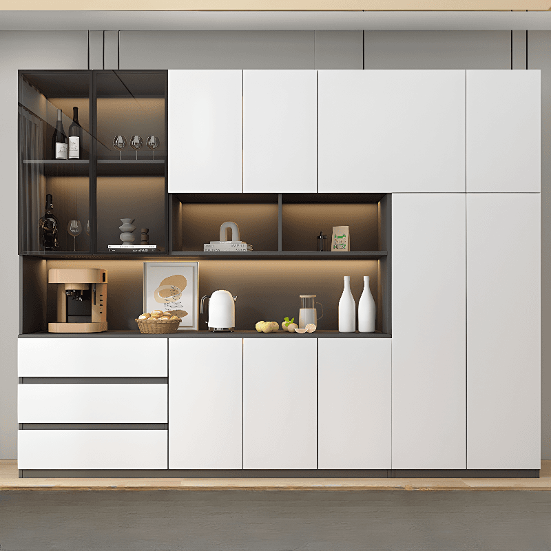 Two Toned Unclosed & Self-supporting Wide Sideboard with 2 Shelves & Benchtop thumbnail 11