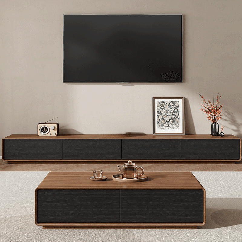 Art Deco Lumber Rectangle TV Stand with 4 Drawers thumbnail 8