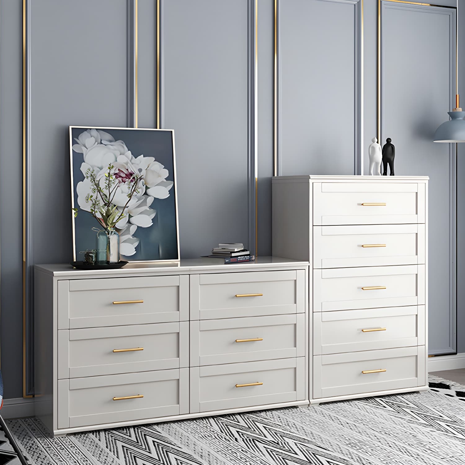 17.55-inch Width Solid Wood Storage Chest Classic Glam Storage Chest Dresser thumbnail 12