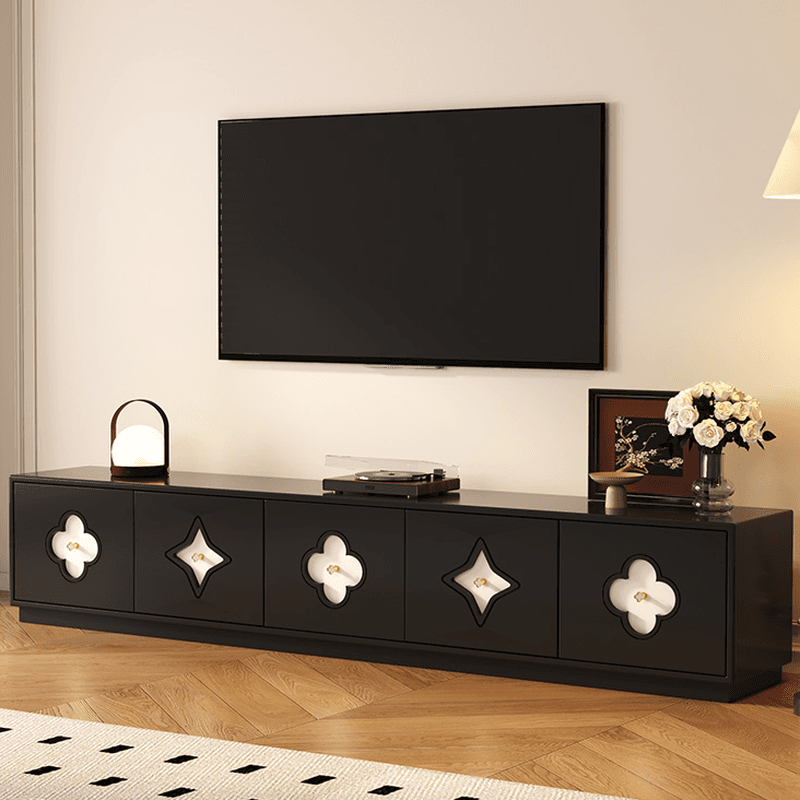 Midnight Black/White Modern Timber TV Stand with 5-Drawer/4-Drawer/8-Drawer thumbnail 3