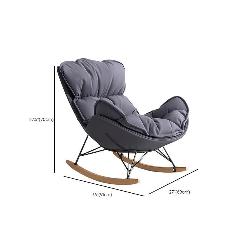 Stationary Rocking Chair with Flared Arm and Rear Support thumbnail 19