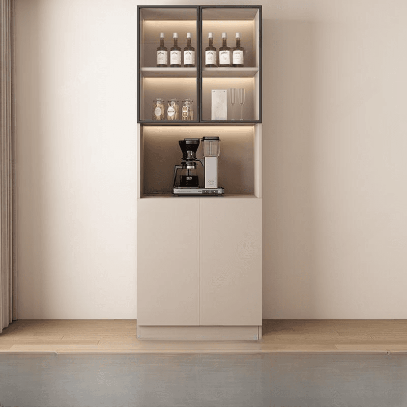 Wide/Standard/Narrow Modern Timber 3 Drawers 2 Shelves/3 Shelves/1 Shelf Glass Doors Pantry Hutch Sideboard thumbnail 2