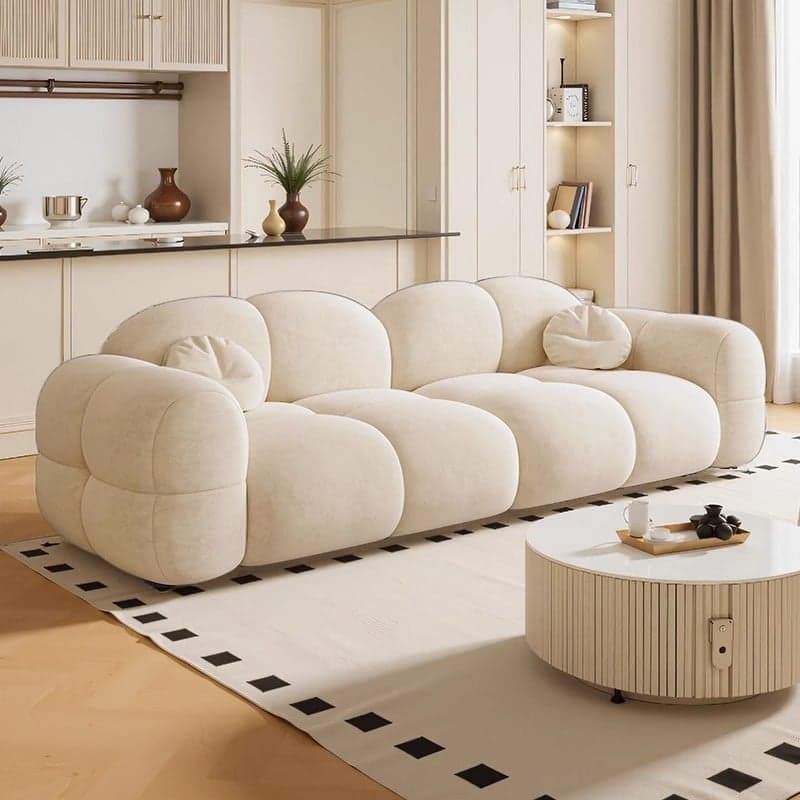 Trendy Solid Color Stain Resistant Loveseat in Black/Dark Gray/Taupe for 2 People with 2 Pillows thumbnail 7