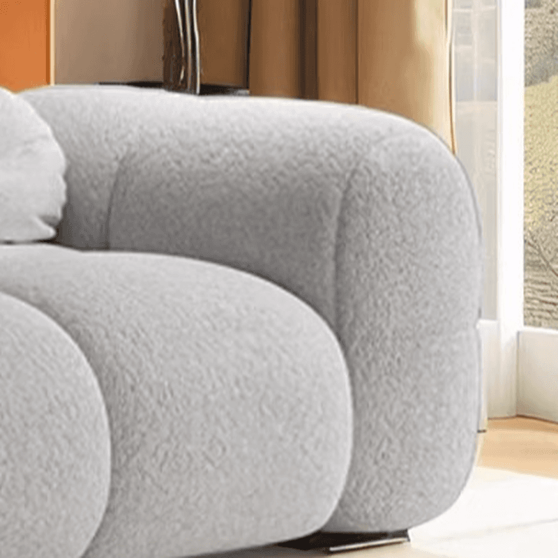 Trendy Solid Color Stain Resistant Loveseat in Black/Dark Gray/Taupe for 2 People with 2 Pillows thumbnail 15