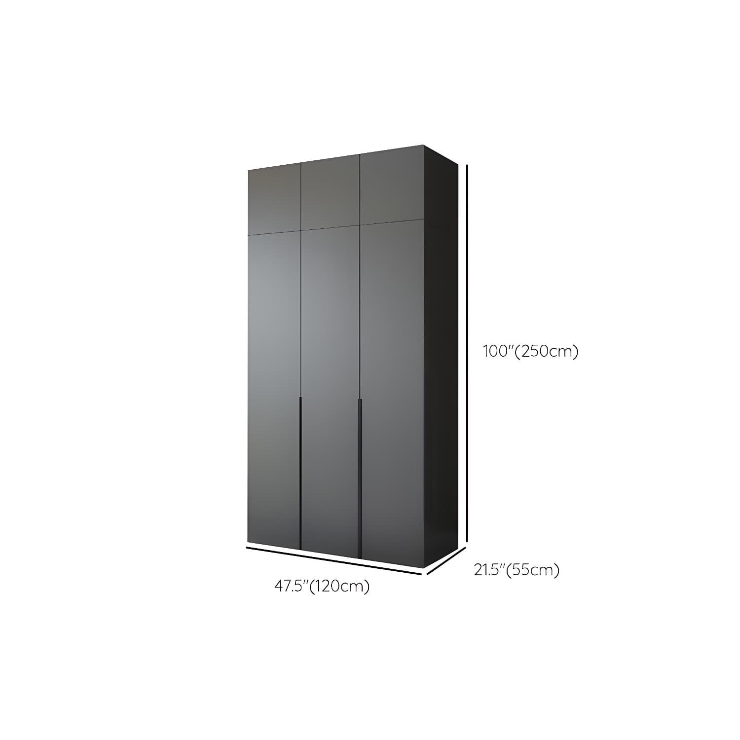 Black Wardrobe Armoire with Garment Rod Wood Wardrobe Closet thumbnail 19