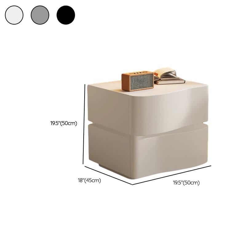 Organic Modern Drawer Storage Nightstand Synthetic Leather Illumination Light thumbnail 12