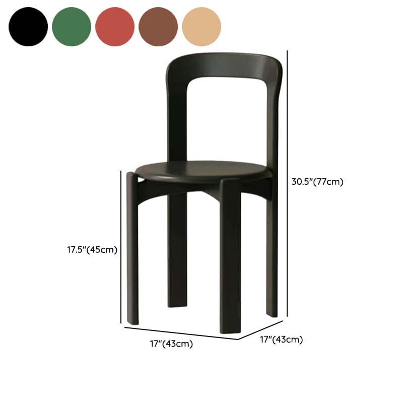 Solid Wood Armless Dining Chair with Open Back for Living Room thumbnail 11