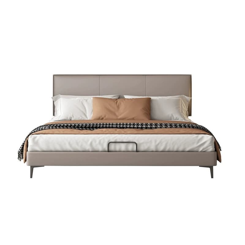 Grey Solid Color Platform Bed with Timber Frame for Living Room thumbnail 3