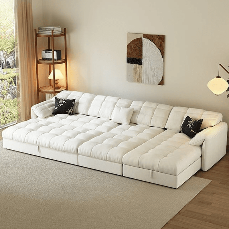L-Shape/Straight White Sofa/Sofa Recliner with Under-seat Storage and Left/Horizontal Orientation thumbnail 4