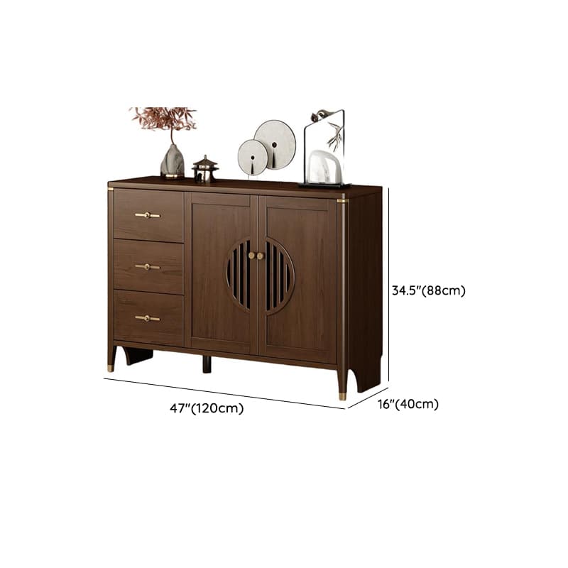 Espresso Standard/Wide/Narrow Timber Sideboard with 4 Doors/3 Doors/2 Doors, Adaptable Shelf and Pantry Hutch, 3 Drawers/6 Drawers/2 Drawers Included/Not Included thumbnail 24