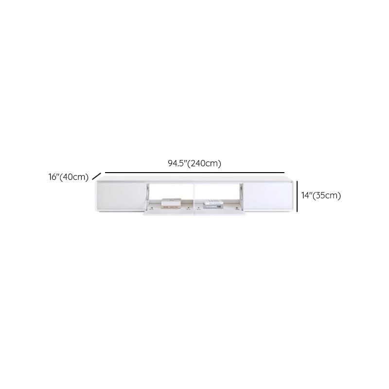 Simple White Lumber TV Stand with Cable Management & 3 Drawers/4 Drawers/6-Drawer thumbnail 11