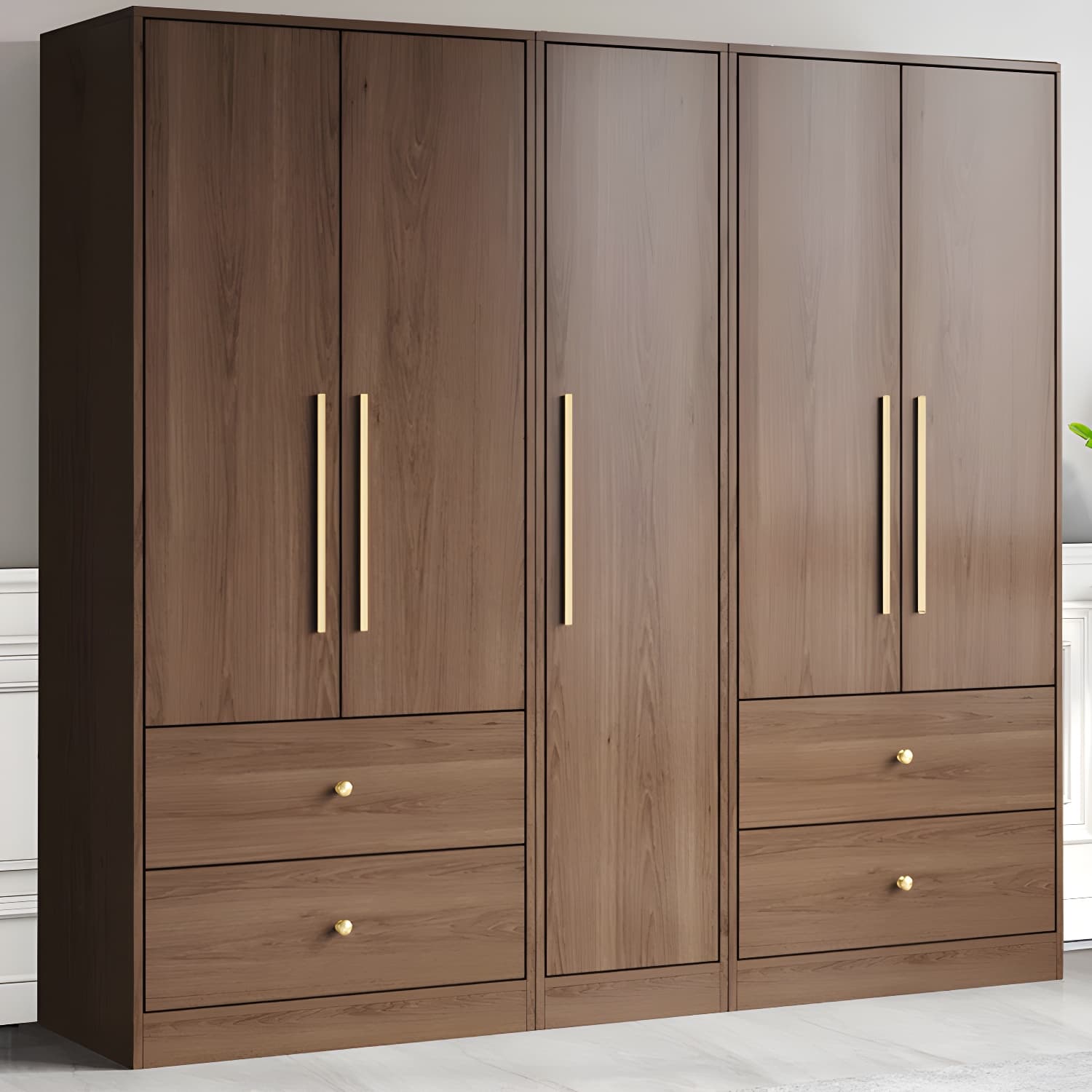 Wood Grain Design Armoires & Wardrobes with Soft Close Door and Storage Space thumbnail 3