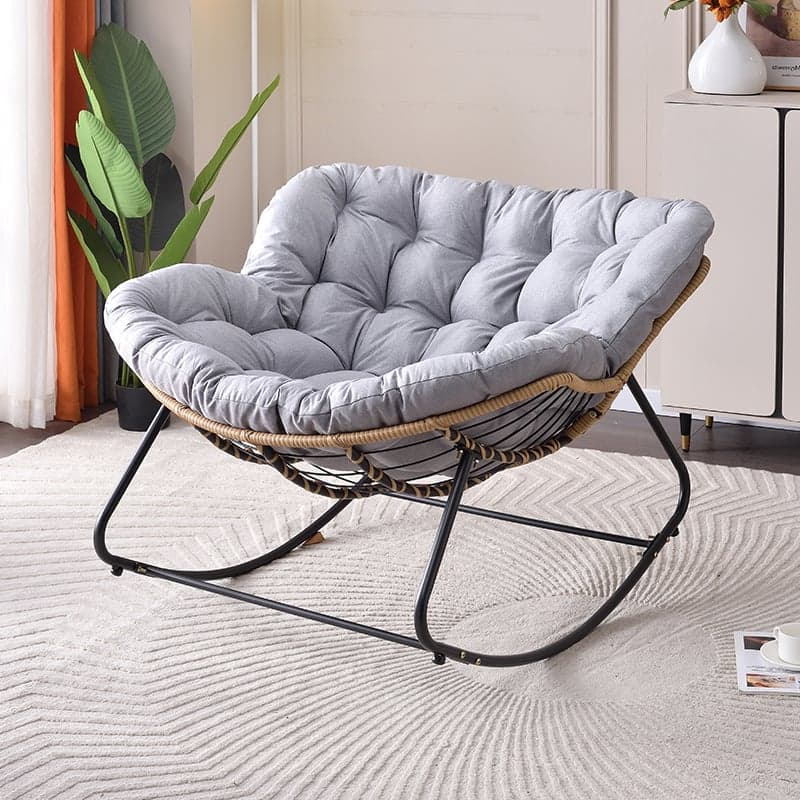Modern Simple Style Alloy Rocking Chair Couch with Scratch-defiant Cushioned Upholstery thumbnail 2