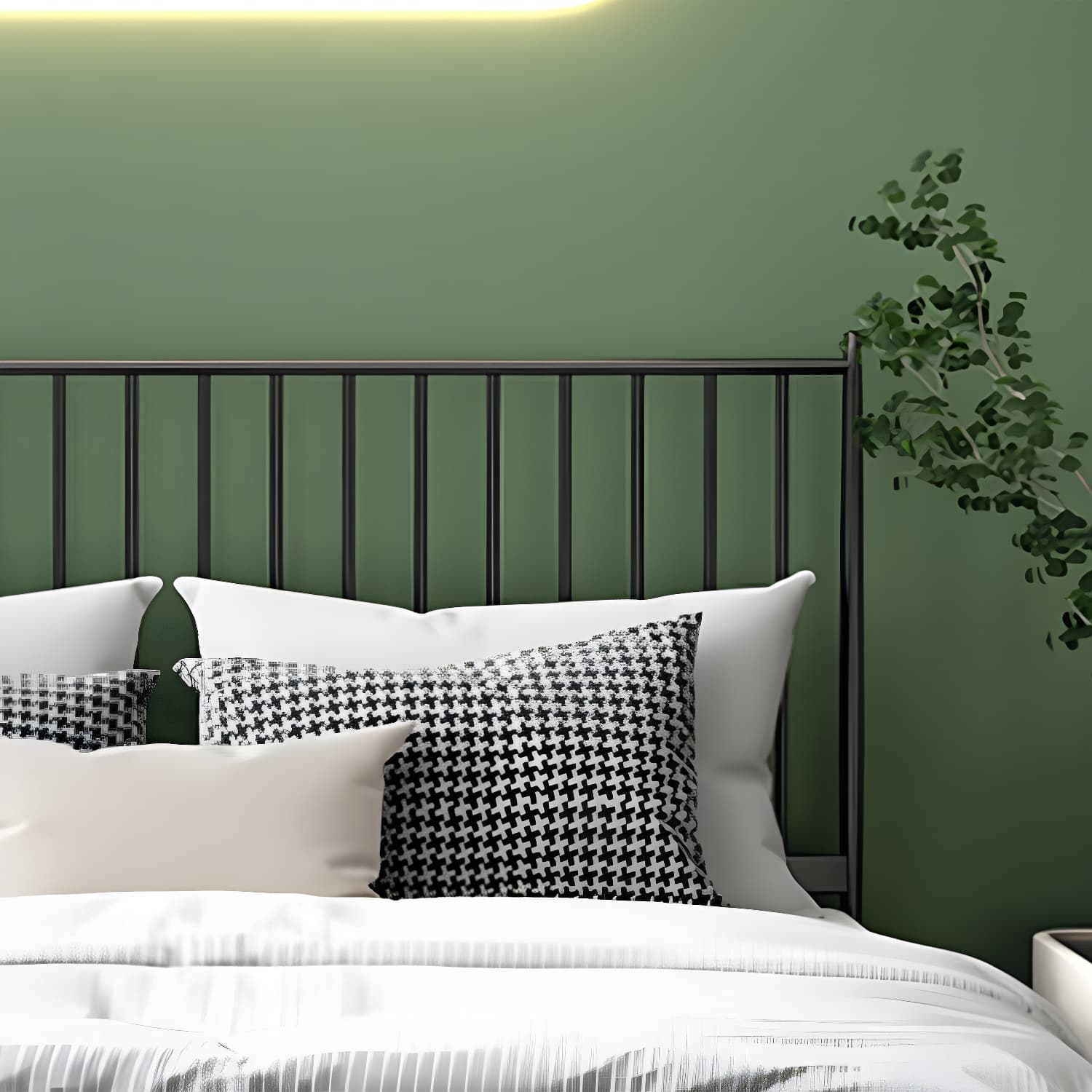 Contemporary Iron Open Frame Bed with Spindle Headboard for Bedroom thumbnail 10