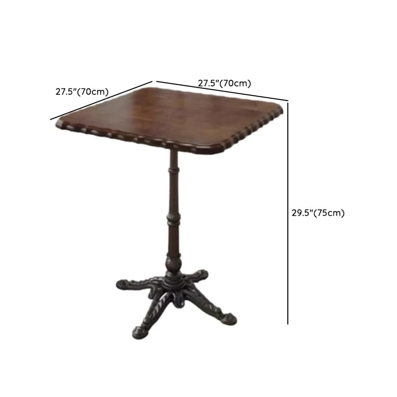 Industrial Natural Wood Finish Dining Table with a Rubber Solid Wood Tabletop and Metal Black Base thumbnail 13