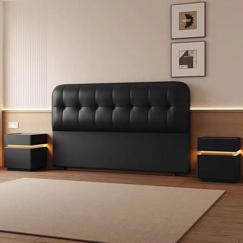 Modern Simple Style Panel Headboard with No Distressing, Piled Tufted Rectangle Design for California King/King/Queen Bed, Featuring Sponge Upholstery and Standard Height thumbnail 1