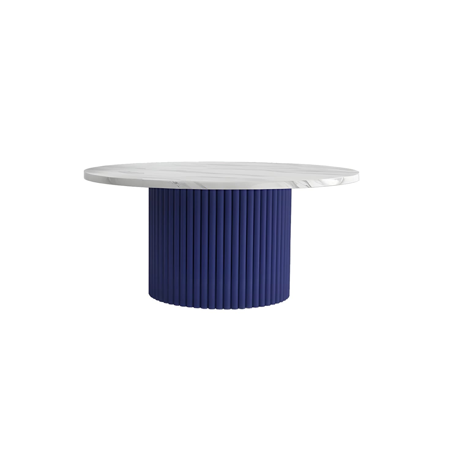 Glam Pedestal Coffee Table Wood Round Cocktail Table for Living Room thumbnail 11
