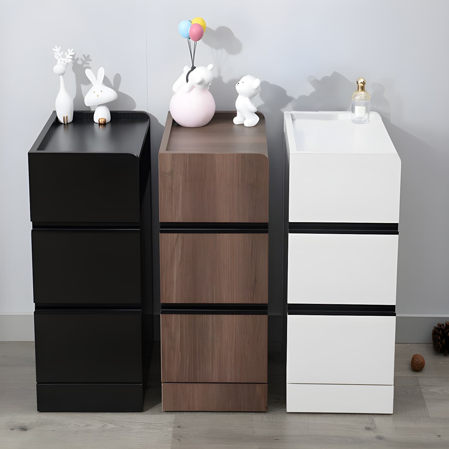 Scandinavian Accent Table Nightstand 25.5" Tall with 2 Drawers thumbnail 13