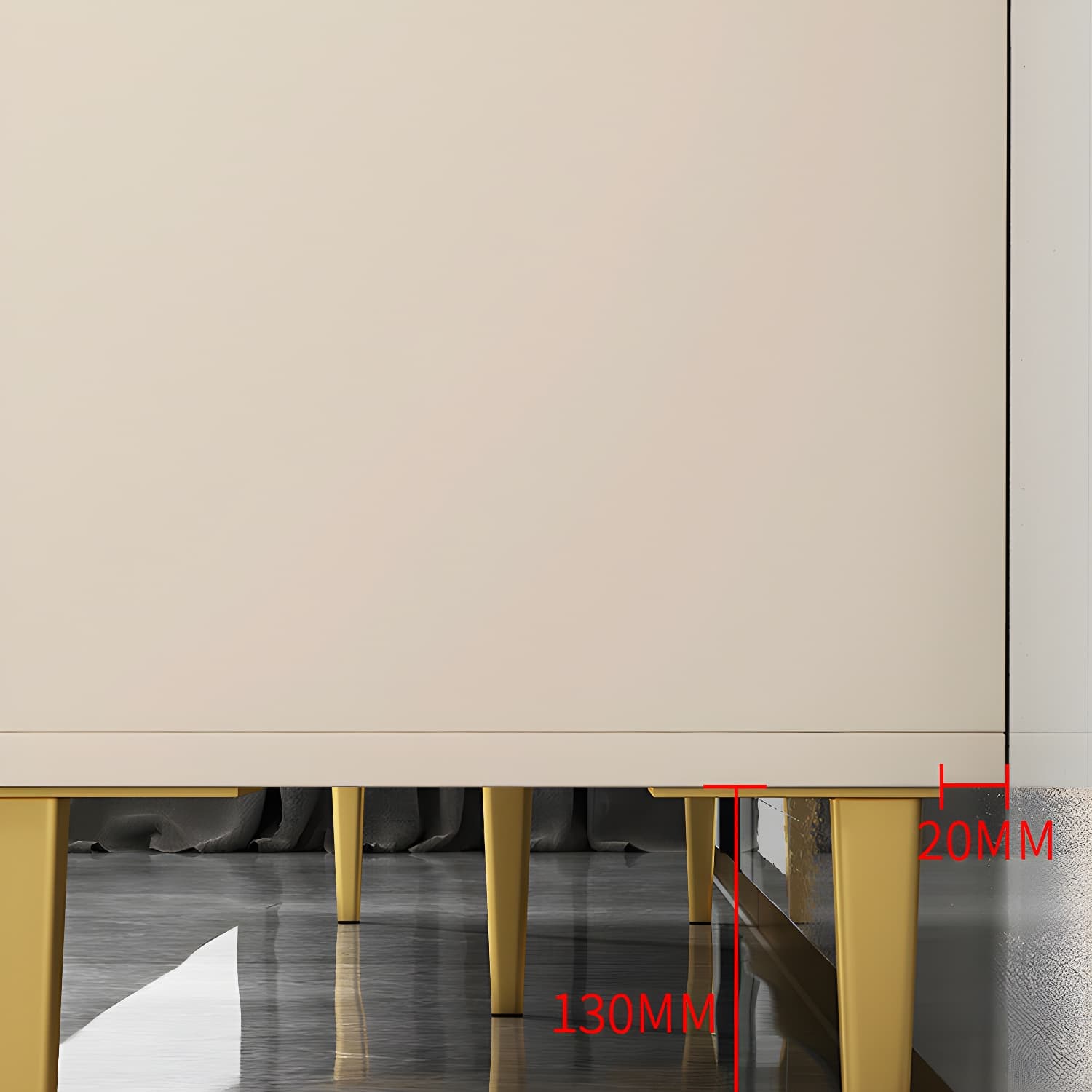 Glam Engineered Wood Sideboard Glass Doors Sideboard with Gold Legs thumbnail 11