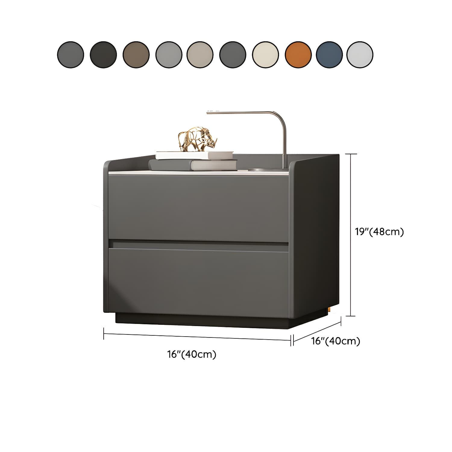 White Slate Countertop Nightstands Increase The Surrounding Height to Prevent Falling thumbnail 20