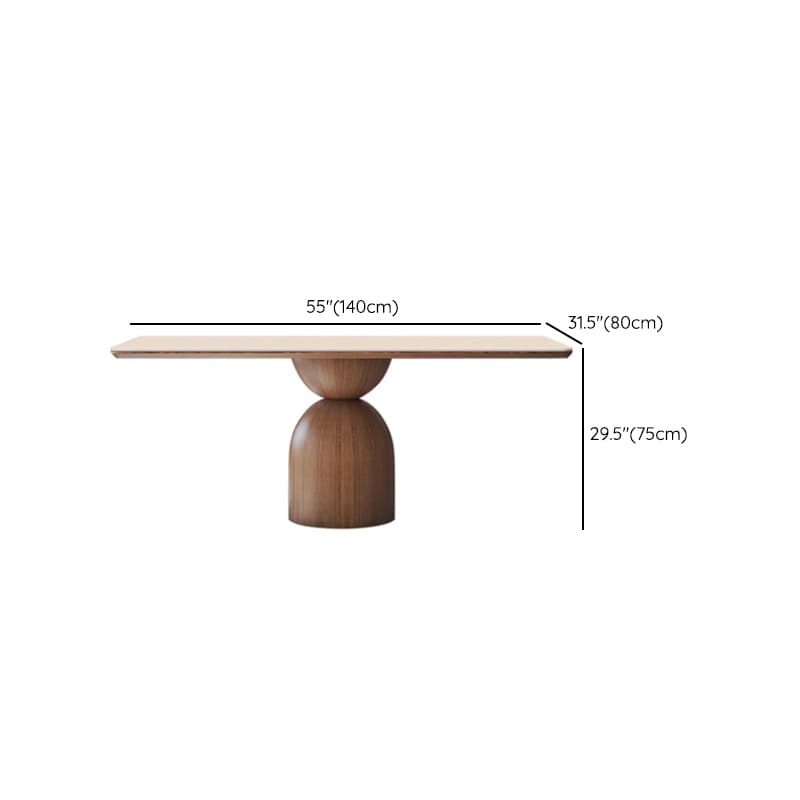Modern Dining Table Set with Chalk Slate Tabletop, Four Legs and Upholstered Back Cushion Chair for Seats 6/for 4 thumbnail 11