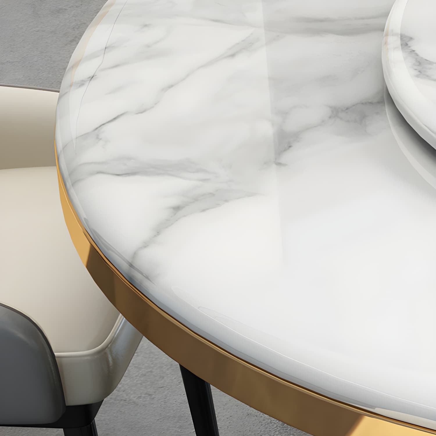 Kitchen 1/7/9/11 Pcs Dining Set with Round Dinette Table and Leather Chairs thumbnail 8